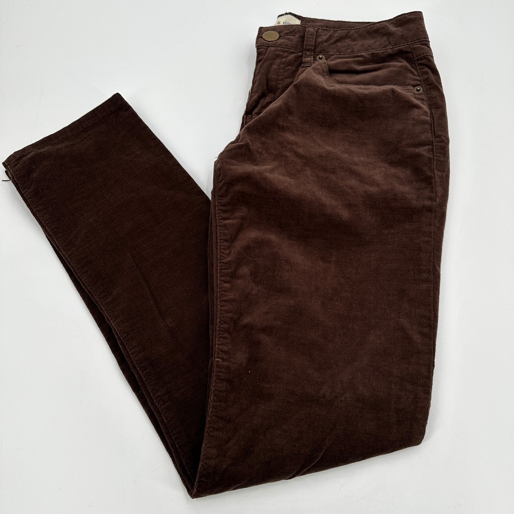 Cloth & Stone Brown Corduroy Straight Leg Pants Women's Size 27 Style B3617 400